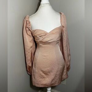 NWT House of CB London Blush Puff Sleeve Midi Dress